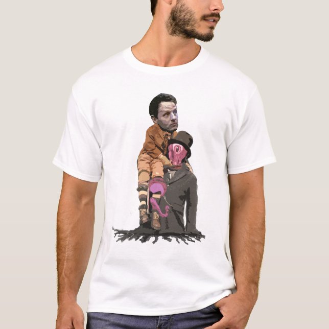 Camiseta Tim minúsculo Geithner e o calamar do vampiro (Frente)