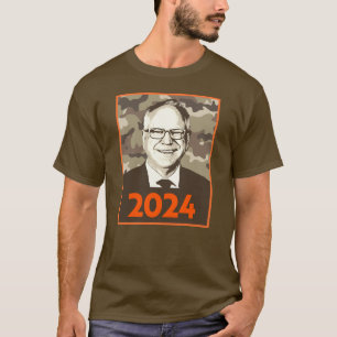 Camiseta Tim Walz 2024 Esperança em Camouflage