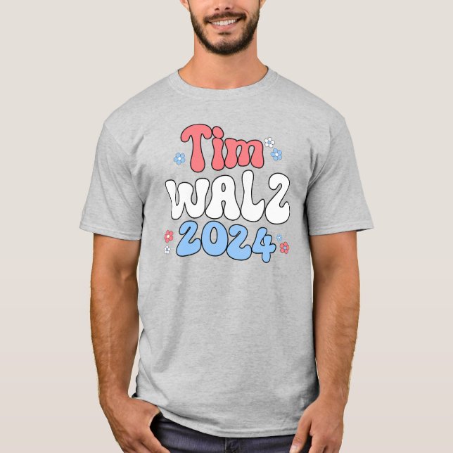 Camiseta Tim Walz Retro Hippie Style (Frente)