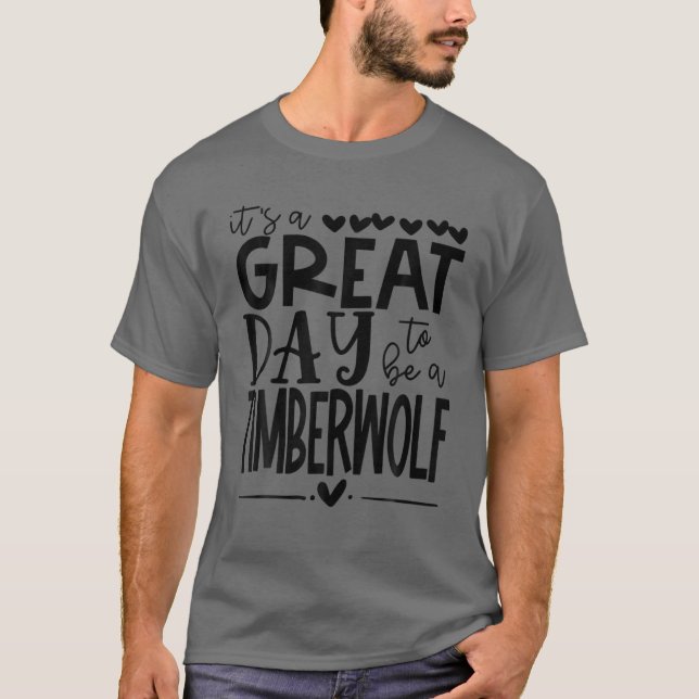 Camiseta Timberwolf Timberwolves School Fan Team Spirit Gre (Frente)
