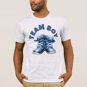 Camiseta Time Boy Cute Little Blue Baby Boots Revisão de Gê