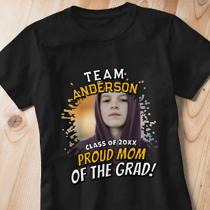 Camiseta Time da Família [Sobrenome] Mãe Orgulhosa da Foto 