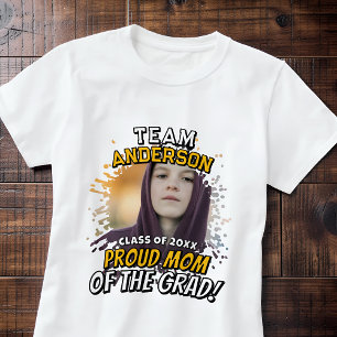 Camiseta Time da Família [Sobrenome] Mãe Orgulhosa da Foto 