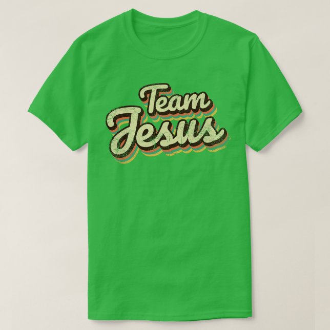 Camiseta Time da Jesus Texto Retro Vintage (Frente do Design)