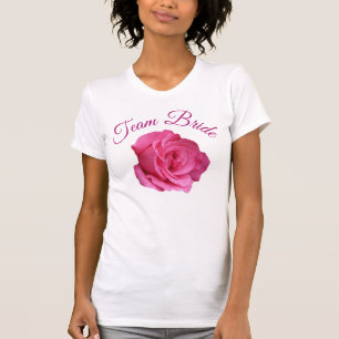 Camiseta Time da Noiva rosa cor-de-rosa floral despedida de