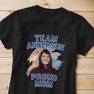 Camiseta Time da [Último Nome] Foto de Formatura da Mãe Org