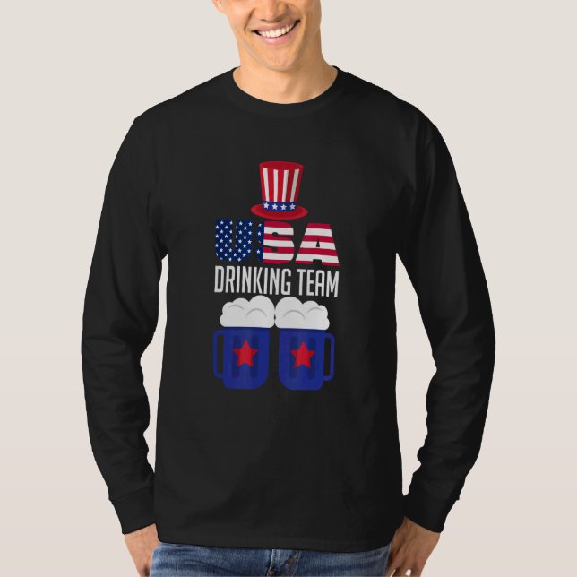 Camiseta Time de Bebedores de Cerveja dos EUA Bebedores de  (Frente)
