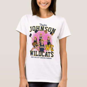 Camiseta Time de Cheerleader Foto Personalizada Retro Bootl