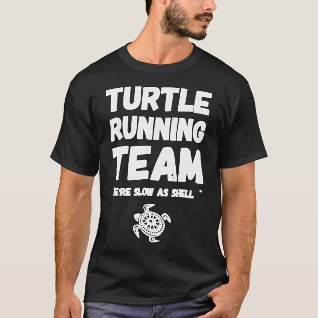 Camiseta Time de corrida de tartaruga Somos lentos como cam (Frente)