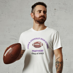 Camiseta Time de Futebol Americano do Ensino Médio Roxo Per