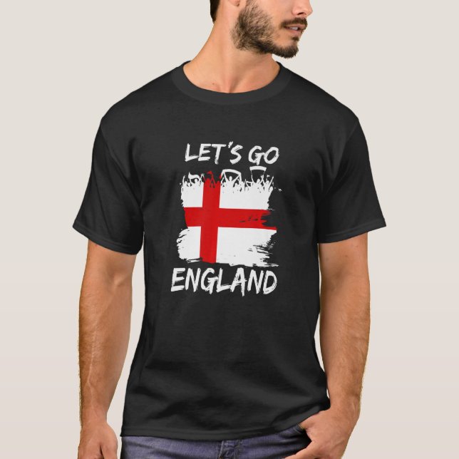 Camiseta Time de Futebol da Inglaterra Fã de Futebol Vamos  (Frente)