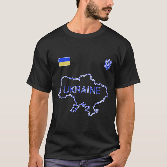 Camiseta Time de Futebol da Ucrânia Mapa Ukr e Jersey Tride (Frente)