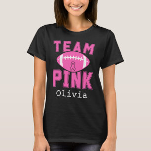 Camiseta Time de Futebol Rosa Câncer de Mama Nome Personali