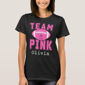 Camiseta Time de Futebol Rosa Câncer de Mama Nome Personali