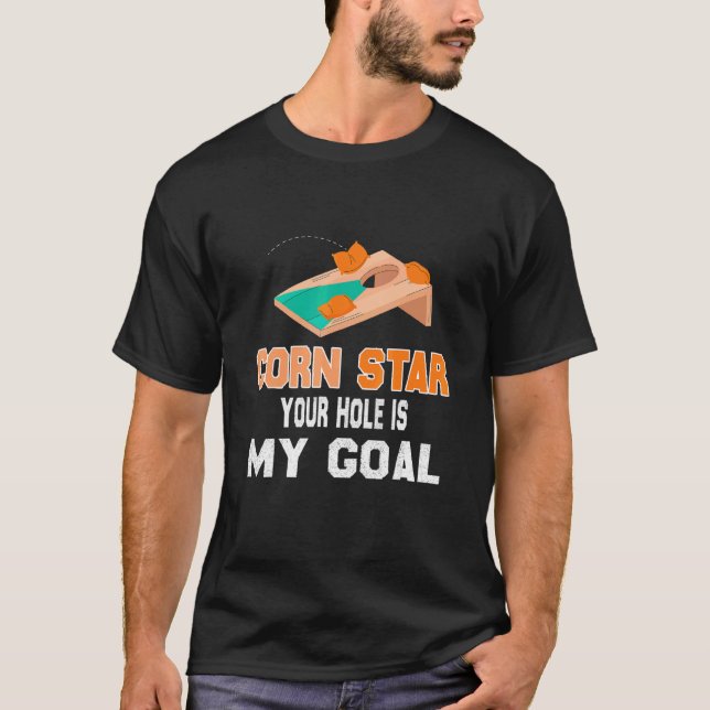 Camiseta Time de Jogos Divertidos Cornhole Player Cornstar  (Frente)