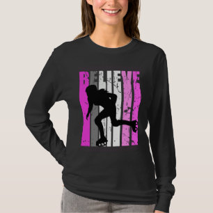 Camiseta Time de Patinação Roller Teen Believe Rosa Patins