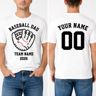 Camiseta Time do Pai de Beisebol Nome Personalizado Número