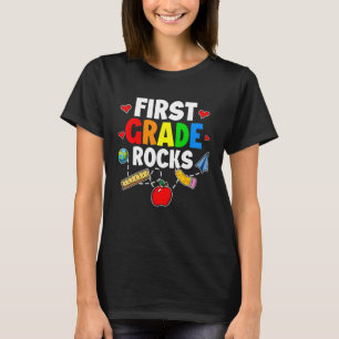 Camiseta Time First Grade Hello 1rua Rocks De Volta A Sch