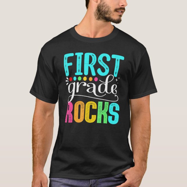Camiseta Time First Grade Hello 1rua Rocks De Volta A Sch (Frente)