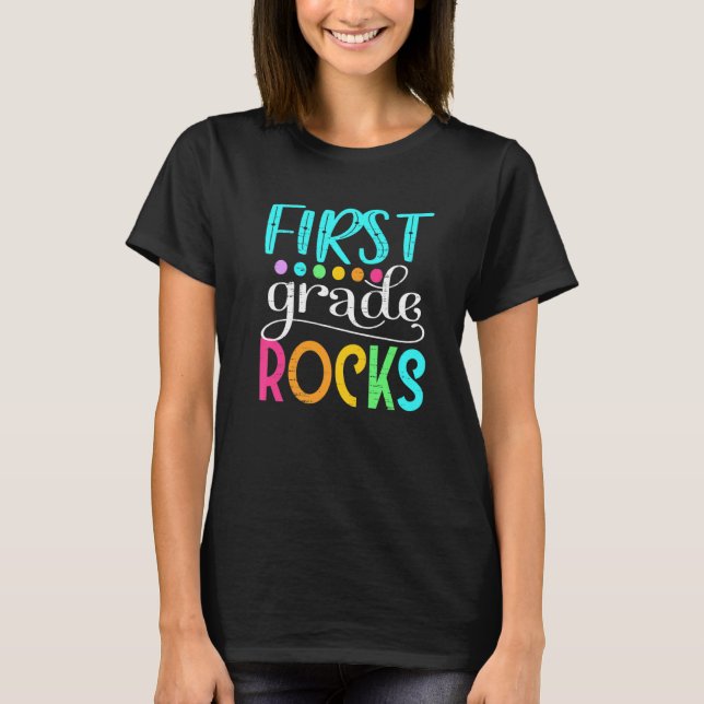 Camiseta Time First Grade Hello 1rua Rocks De Volta A Sch (Frente)