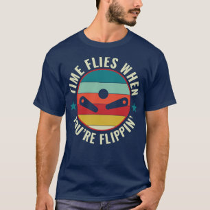 Camiseta Time Flies Pinball Machines Arcade Engraçado Retr