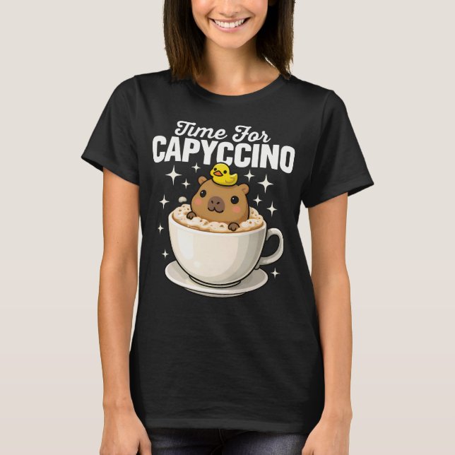Camiseta Time For Capyccino Funny Capybara (Frente)