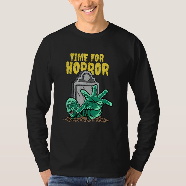 Camiseta Time For Horror Halloween Zombie (Frente)