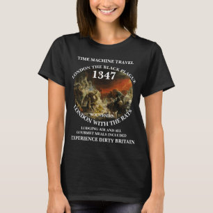 CAMISETA TIME MACHINE VIAGEM LONDON 1347 PRETO