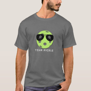 Camiseta TIME PICKLE (bola verde com óculos escuros)