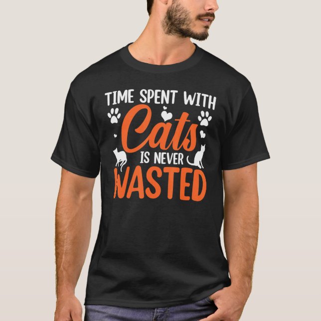 Camiseta Time Spent With Cats Is Never Wasted (Frente)