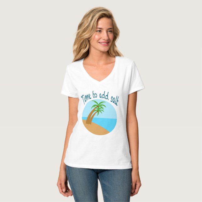 Camiseta Time to Add Salt – Tropical Beach Palm Tree Summer (Frente Completa)