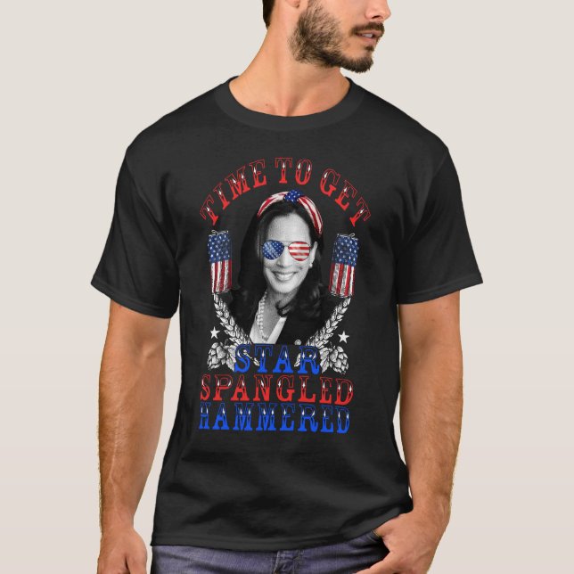 Camiseta Time To Get Star Spangled Hammered VP Harris (Frente)