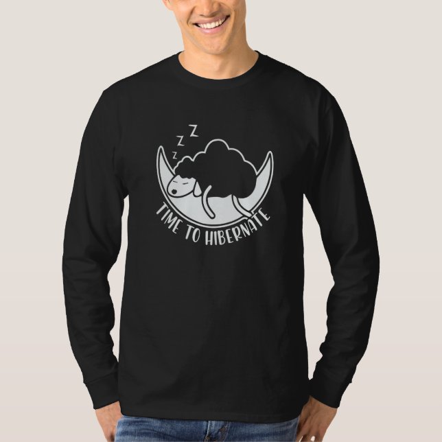 Camiseta Time To Hibernate  Goat Moon Sleeping Hibernation (Frente)