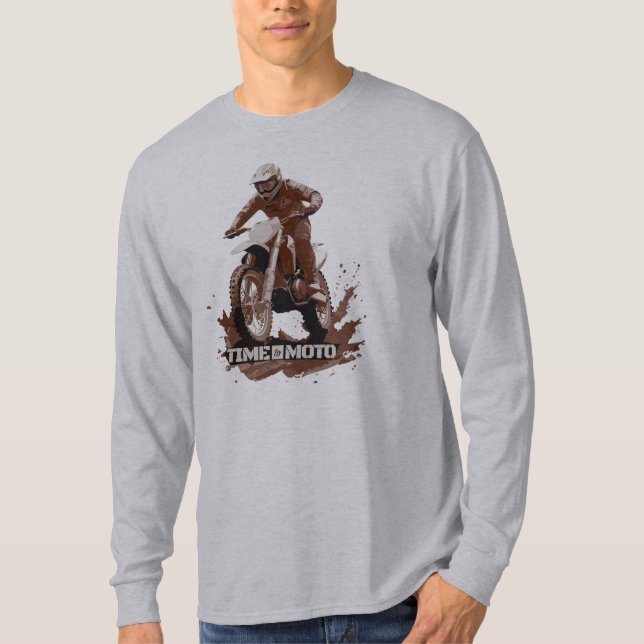 Camiseta Time to Moto Dirt Bike Graphic Long Sleve T-Shirt (Frente)