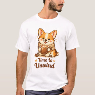 Camiseta Time to Unwind Cozy Coffee Dog