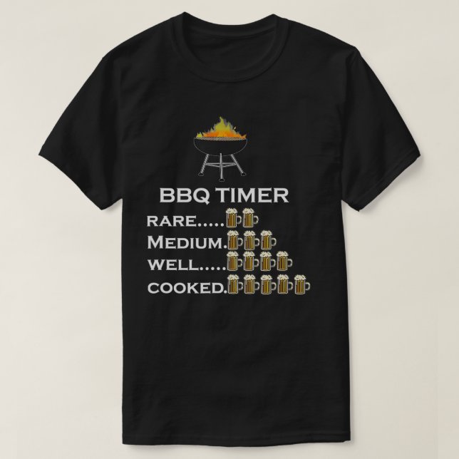Camiseta Timer De churrasco, Por Cervejas, Grill, Por Yoray (Frente do Design)