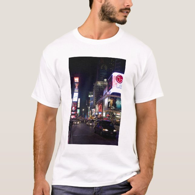 Camiseta Times Square à noite em Manhattan, Nova York (Frente)
