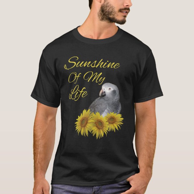 Camiseta Timnei African Cinza Parrot Sunshine Sunflower T S (Frente)