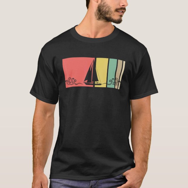 Camiseta Timoneiro Retro Do Catamarã Navio Iate Vela (Frente)