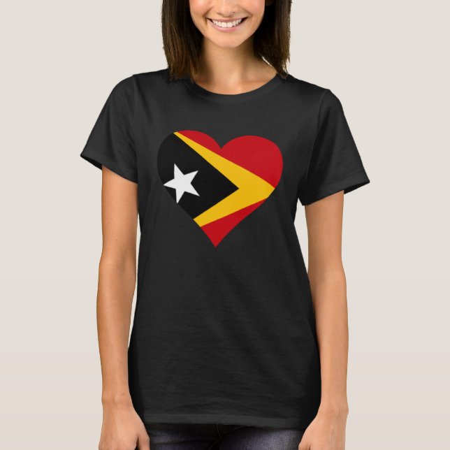 Camiseta Timor-Leste Flag Heart Timor-Leste Gifts Love Timo (Frente)