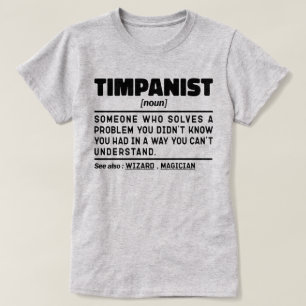 Camiseta Timpanista Noun Timpani Jogador de Música Engraçad