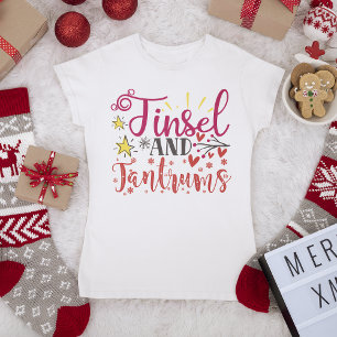 Camiseta Tinsel E Tantrums Engraçados Feriados De Natal Di