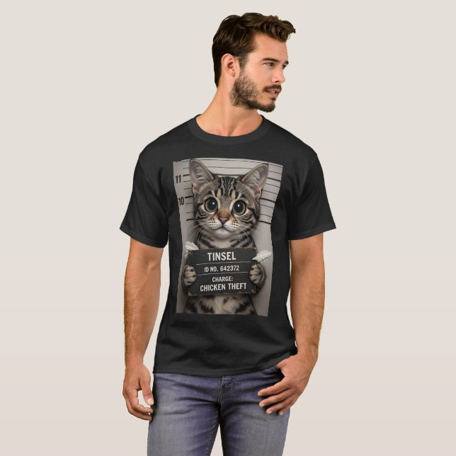 Camiseta Tinsel o Gatinho de Natal (Frente Completa)