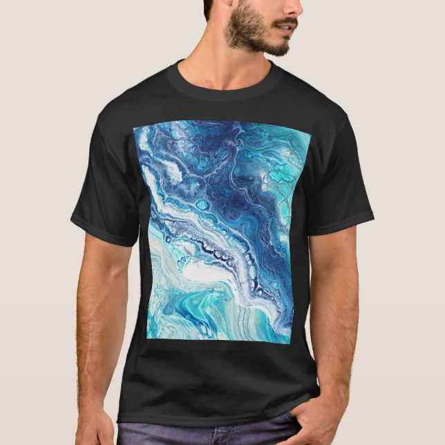 Camiseta Tinta acrílica, tons de abstrato (Frente)