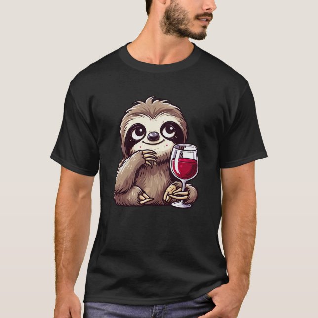 Camiseta Tinta branca, bebendo tinto, vinho engraçado (Frente)