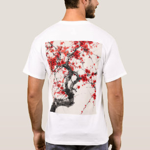 Camiseta Tinta chinesa de pintura de pintura de árvore de f