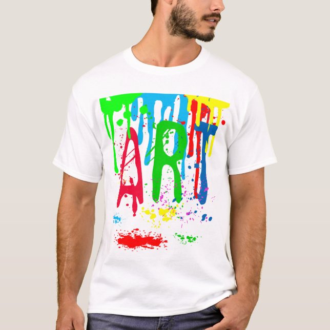 Camiseta Tinta colorida ART engraçada (Frente)