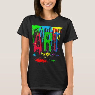 Camiseta Tinta colorida ART preto engraçado