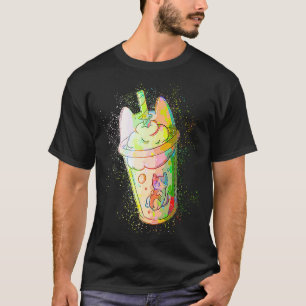 Camiseta Tinta Colorida, Lata-Lata, Gato De Café