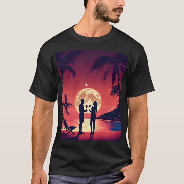 Camiseta Tinta da Ilha: Cena de Jerry Beach (Frente)